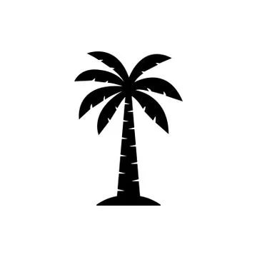 Palm tree silhouette icon vector Stock Illustration