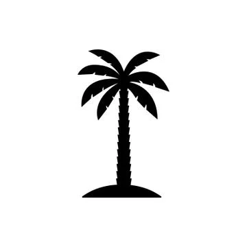 Palm tree silhouette icon vector Stock Illustration