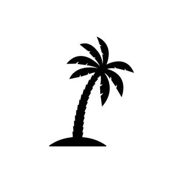 Palm tree silhouette icon vector Stock Illustration
