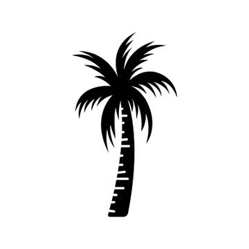 Palm tree silhouette icon vector Stock Illustration