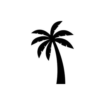 Palm tree silhouette icon vector Illustrazione stock
