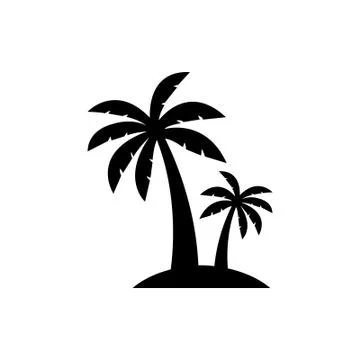 Palm tree silhouette icon vector Stock Illustration