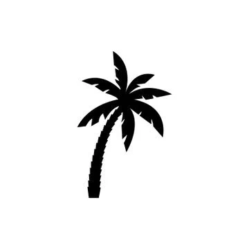 Palm tree silhouette icon vector Stock Illustration