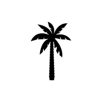 Palm tree silhouette icon vector Stock Illustration