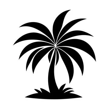 Palm tree silhouette logo isolated on white background 스톡 일러스트