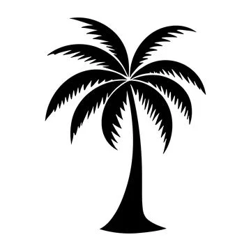 Palm tree silhouette logo isolated on white background Stock Illustration