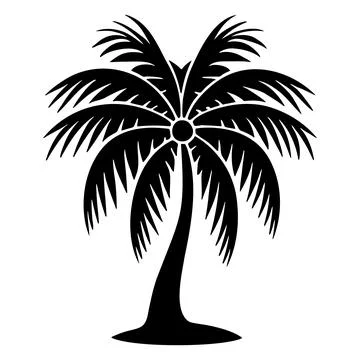 Palm tree silhouette logo isolated on white background 스톡 일러스트