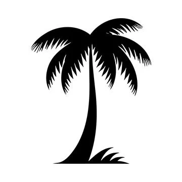 Palm tree silhouette logo isolated on white background Illustrazione stock