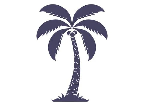 Palm tree silhouette simple black 스톡 일러스트