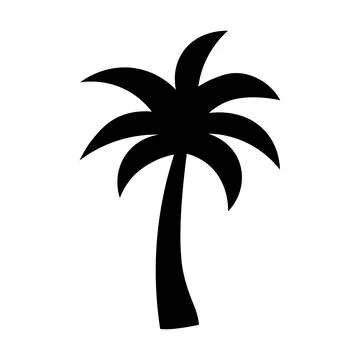 Palm tree silhouette vector design tropical tree Stock Illustration