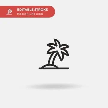 Palm Tree Simple vector icon. Illustration symbol design template for web mob Stock Illustration
