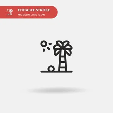Palm Tree Simple vector icon. Illustration symbol design template for web mob Illustrazione stock