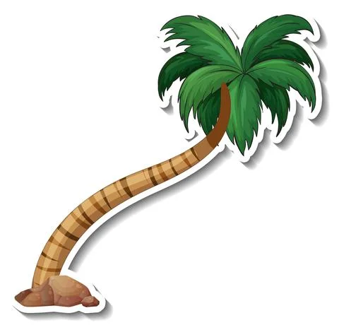 Palm tree sticker isolated on white background Ilustración de archivo