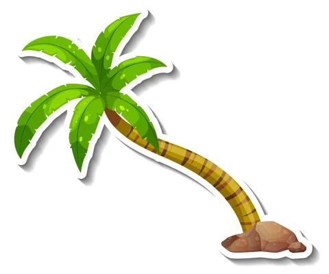 Palm tree sticker isolated on white background Ilustración de archivo