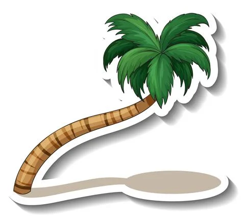Palm tree sticker isolated on white background Ilustración de archivo