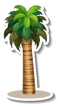 Palm tree sticker isolated on white background Ilustración de archivo
