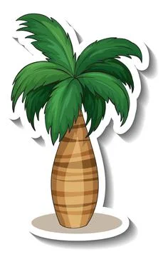 Palm tree sticker isolated on white background Ilustración de archivo