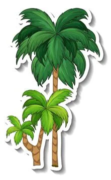 Palm tree sticker on white background Ilustración de archivo