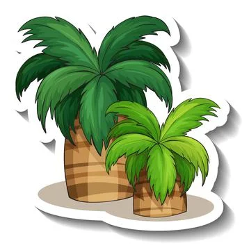 Palm tree sticker on white background Ilustración de archivo
