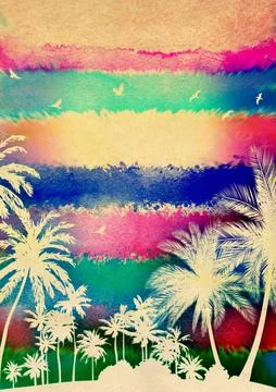 Palm tree summer design Illustrazione stock