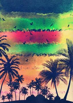 Palm tree summer design Stock Illustration