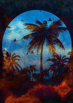 Palm tree summer design Stock Illustration