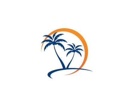 Palm tree summer logo template Illustration