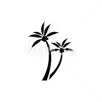 Palm tree summer logo template Stock Illustration