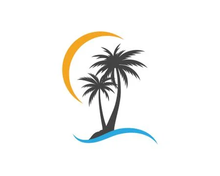 Palm tree summer logo template Illustration