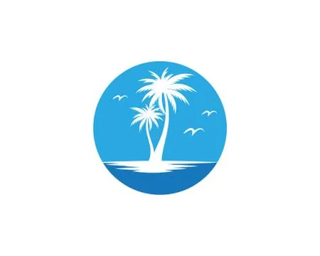 Palm tree summer logo template Stock-Illustration