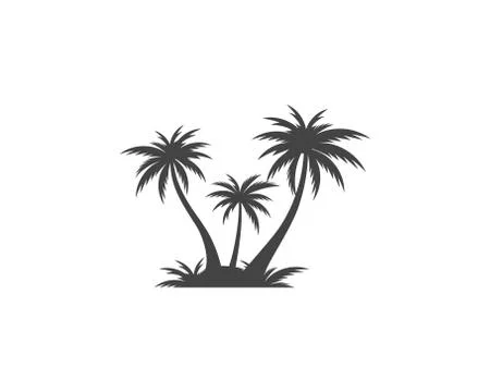 Palm tree summer logo template Stock Illustration
