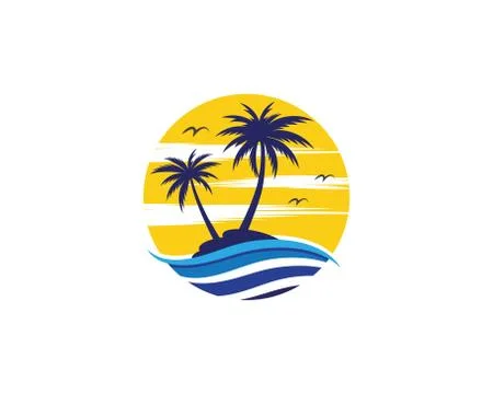 Palm tree summer logo template Stock-Illustration