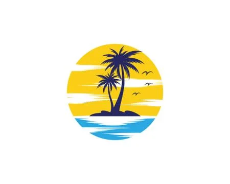 Palm tree summer logo template Stock-Illustration