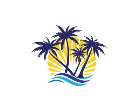 Palm tree summer logo template Illustration