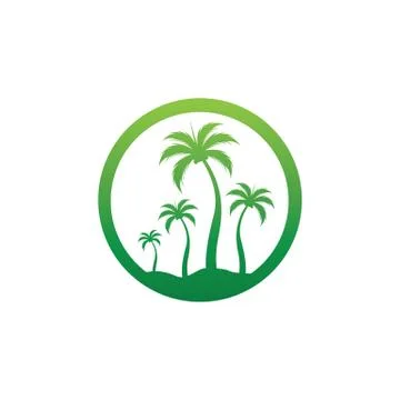 Palm tree summer logo template Illustrazione stock