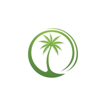Palm tree summer logo template Illustrazione stock