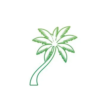 Palm tree summer logo template Stock Illustration