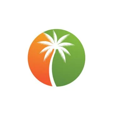 Palm tree summer logo template Stock-Illustration
