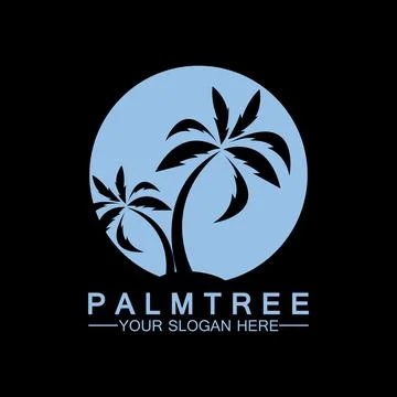Palm tree summer logo template 스톡 일러스트