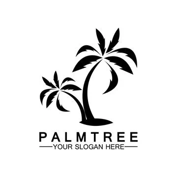 Palm tree summer logo template Illustrazione stock