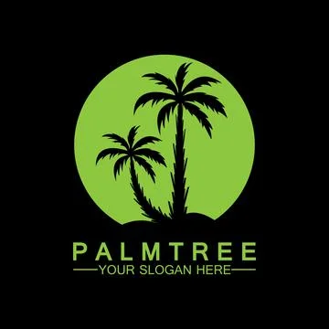 Palm tree summer logo template Illustrazione stock