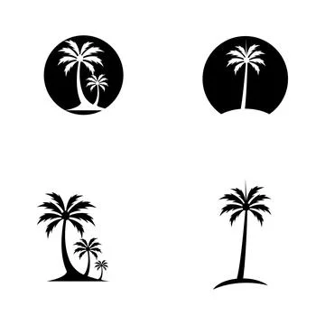 Palm tree summer logo template Illustrazione stock