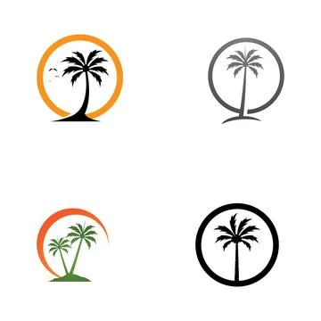 Palm tree summer logo template Illustration