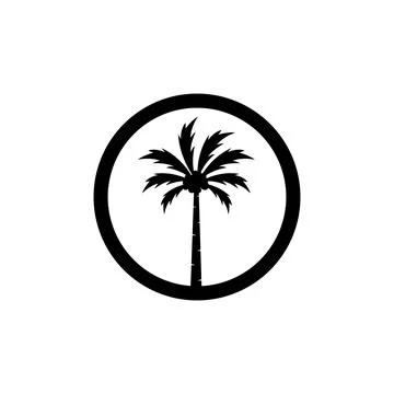 Palm tree summer logo template Stock Illustration