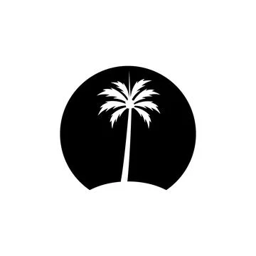 Palm tree summer logo template Stock Illustration