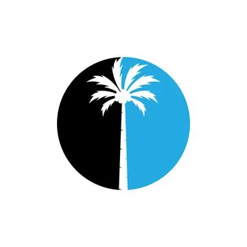 Palm tree summer logo template Illustrazione stock