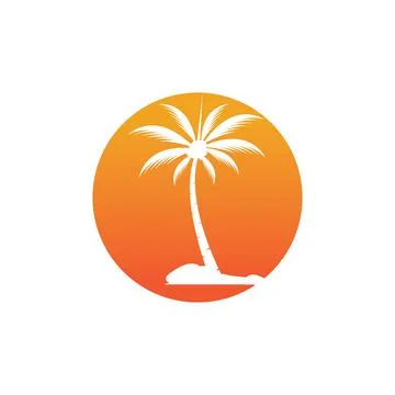 Palm tree summer logo template Stock Illustration