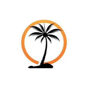Palm tree summer logo template Stock Illustration