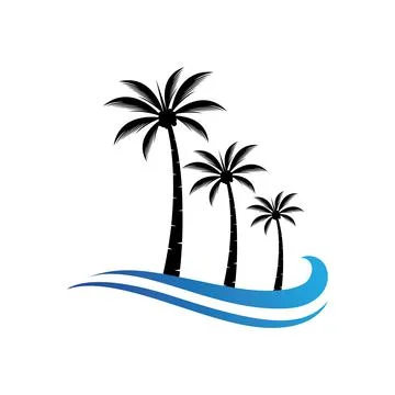 Palm tree summer logo template Illustration