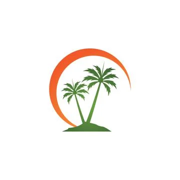 Palm tree summer logo template Illustrazione stock